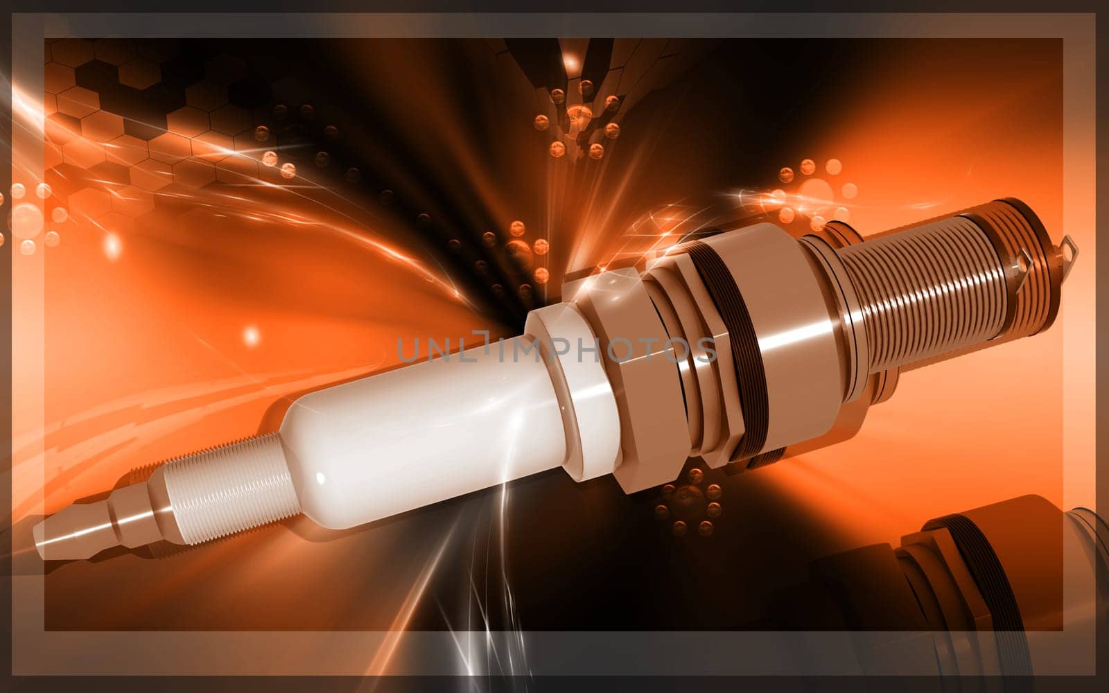 Digital illustration of Spark plug in colour background