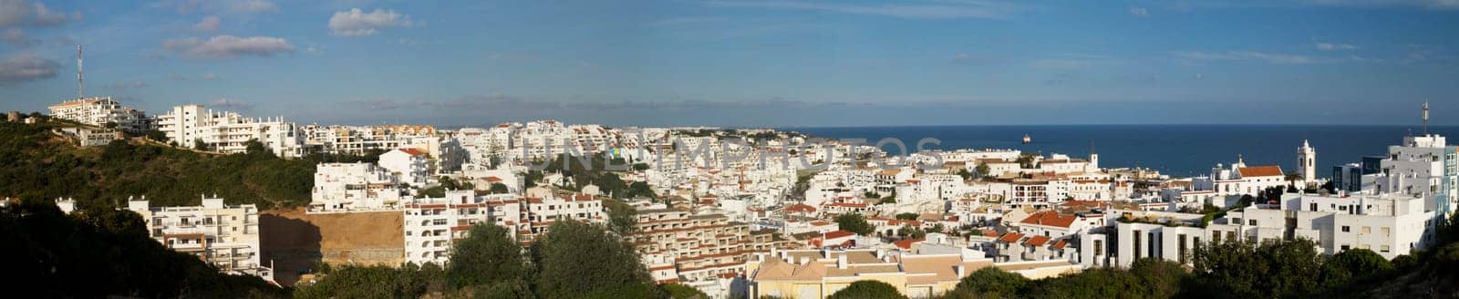 Panoramic view of the Albufeira city located on the Algarve, Portugal.