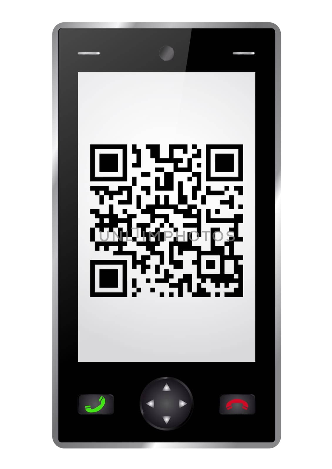 Mobile phone with QR code