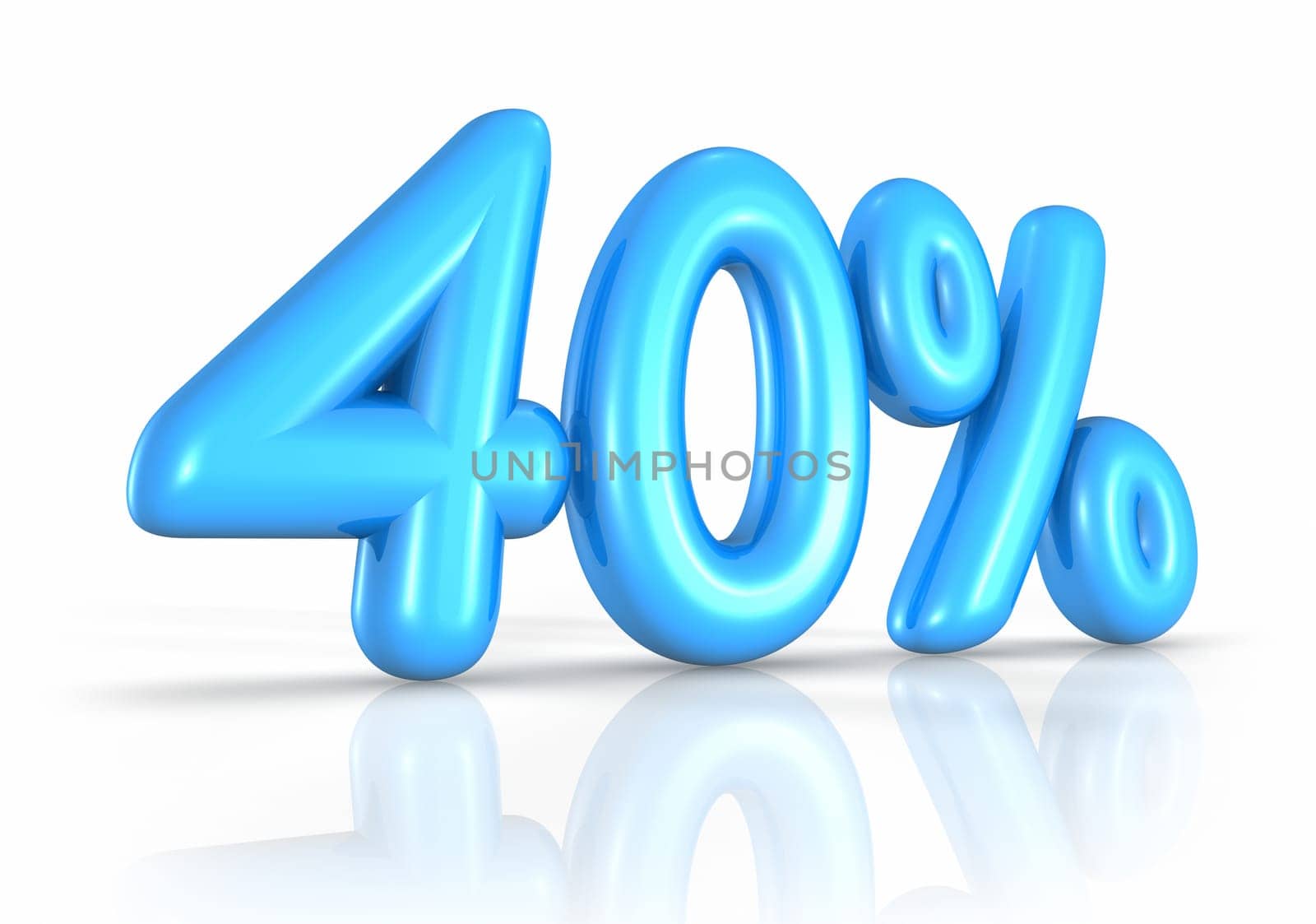 Balloon forty percent, isolated on white background. 40%