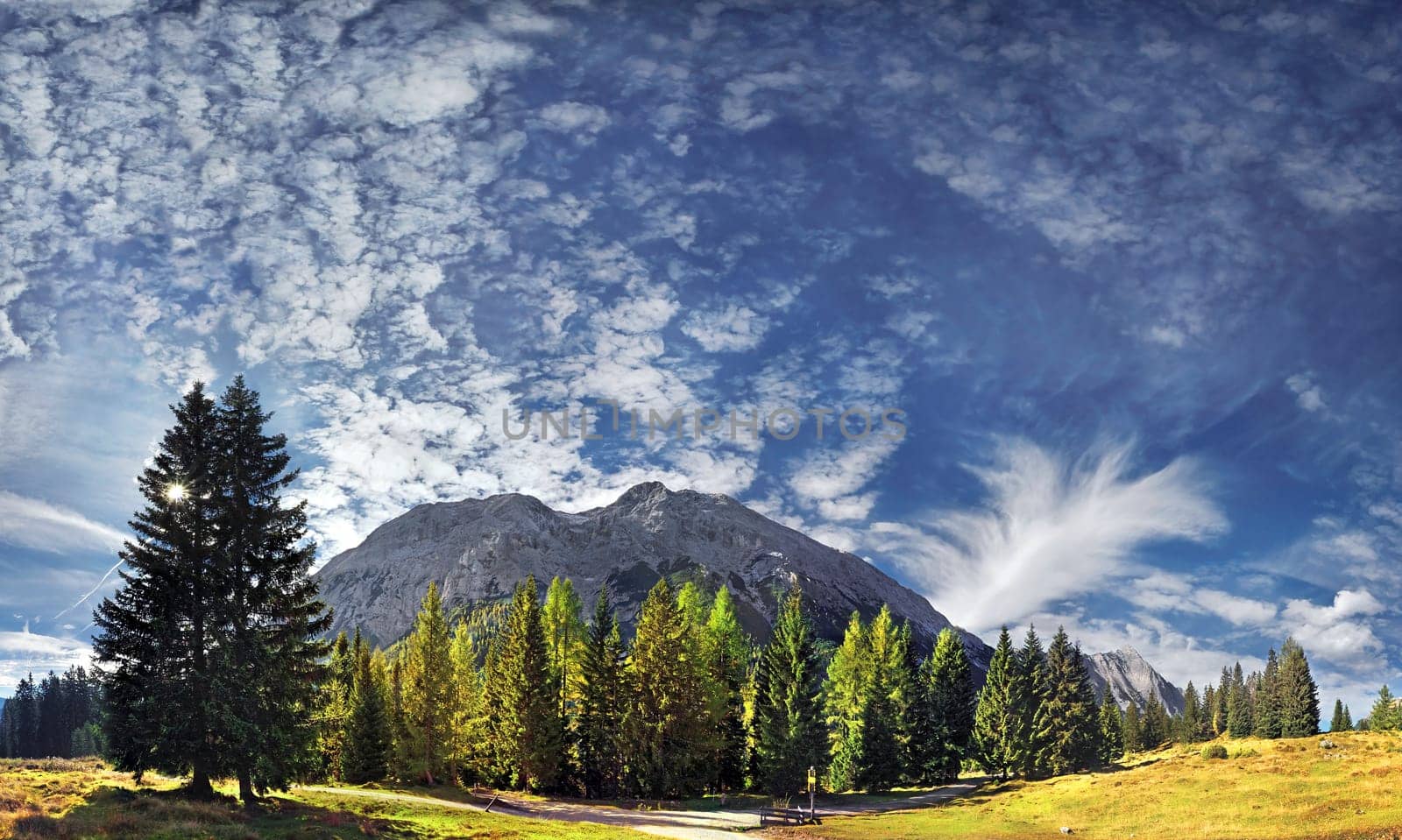 Foehn clouds over the Mieminger Mountains near Leutasch,Tyrol,Austria