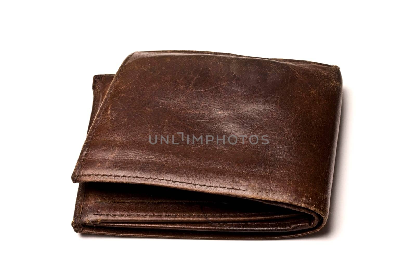 Old Brown wallet isolated on white background