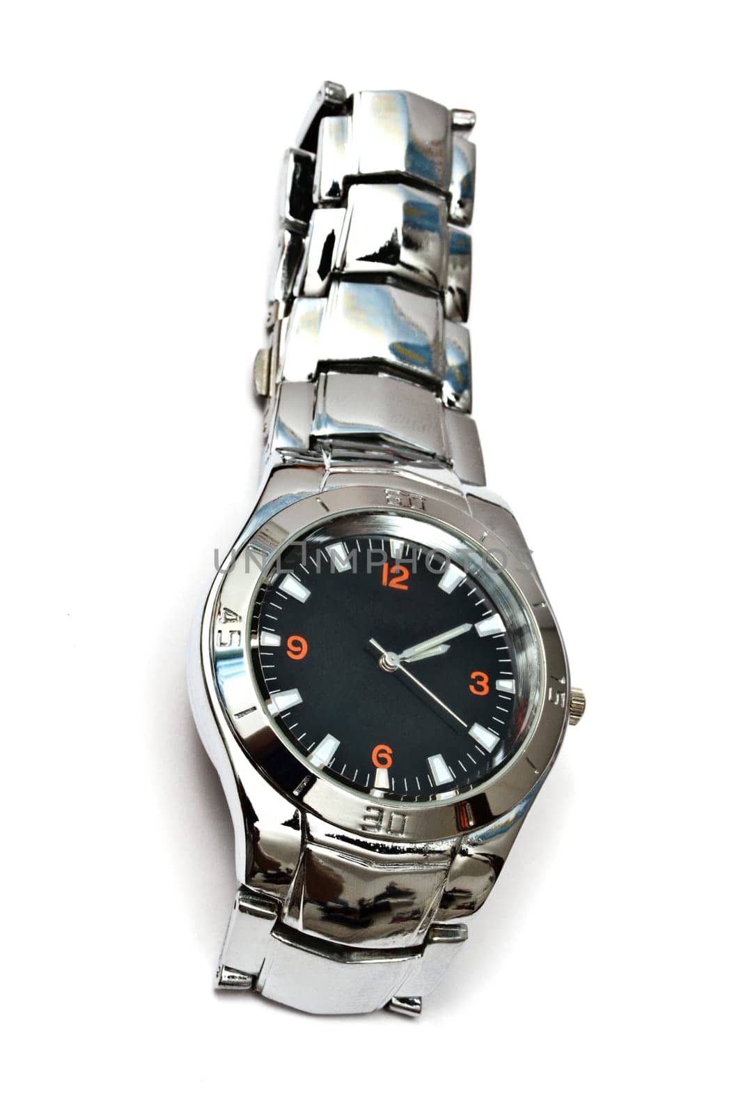 Fashion wristwatch isolated on white background