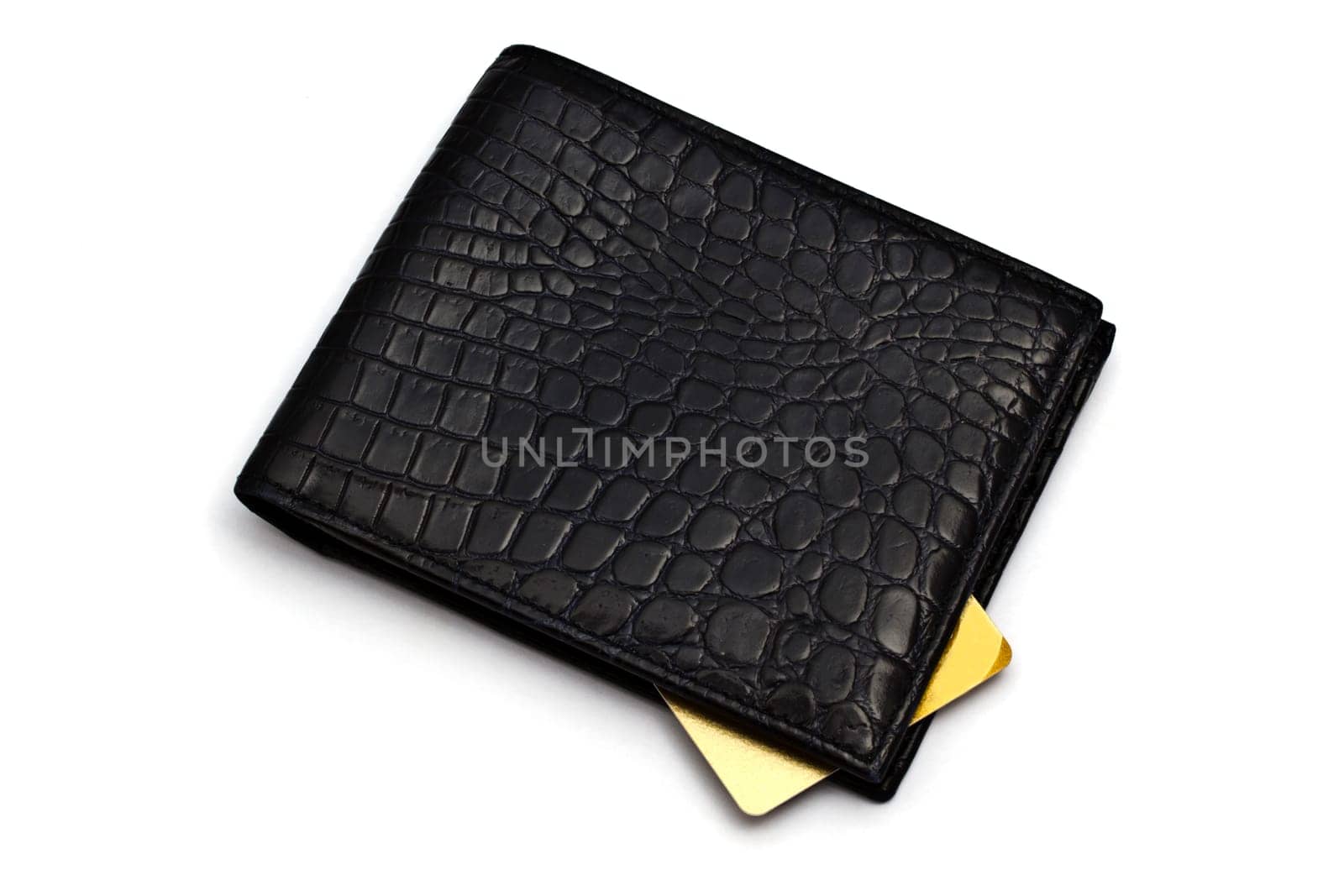 Black wallet with credit card