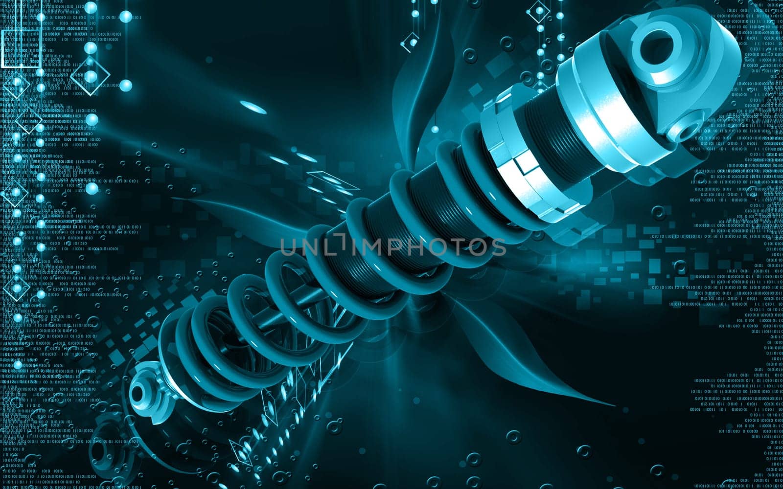 Digital illustration of Shock absorber in colour background