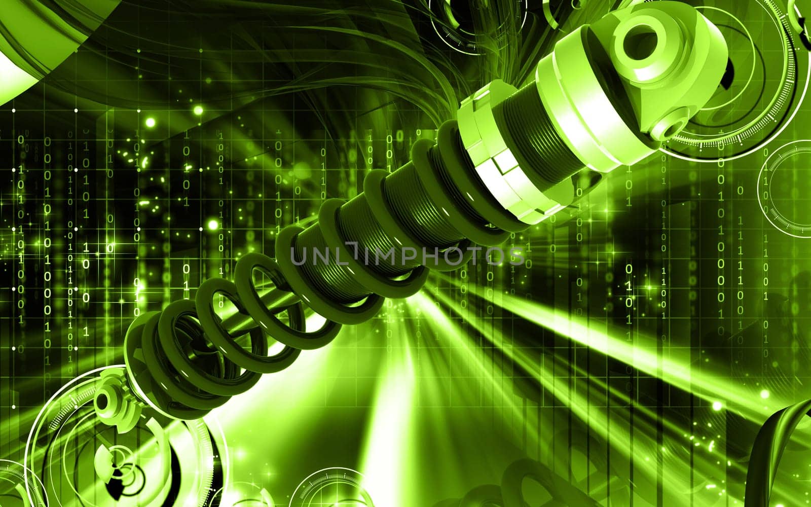 Digital illustration of Shock absorber in colour background