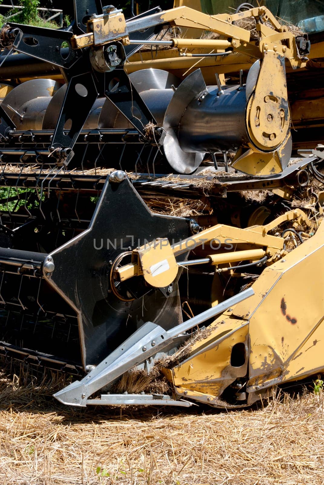 particularly at the front of a combine harvester