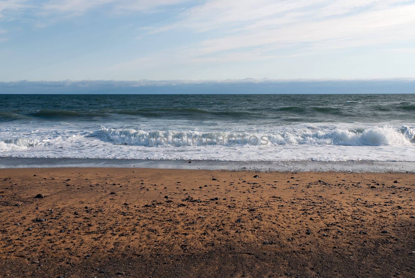 langaholt beach and sea in iceland