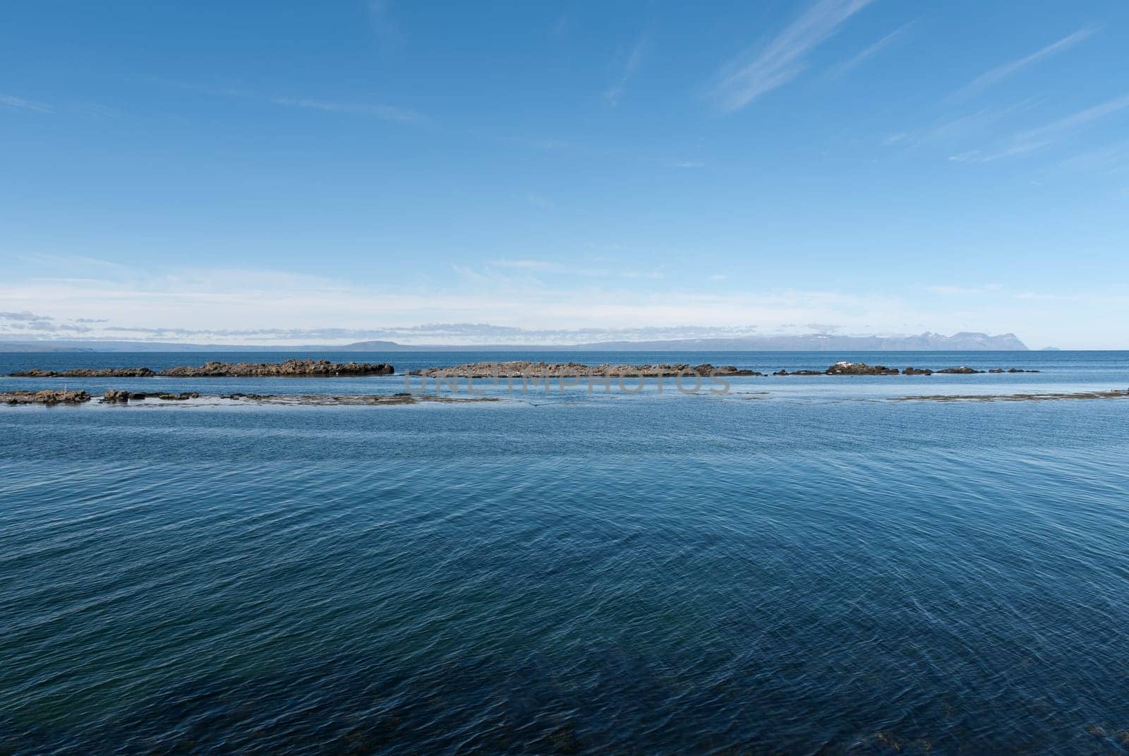 sea ​​and sky on the peninsula in iceland vatnsness
