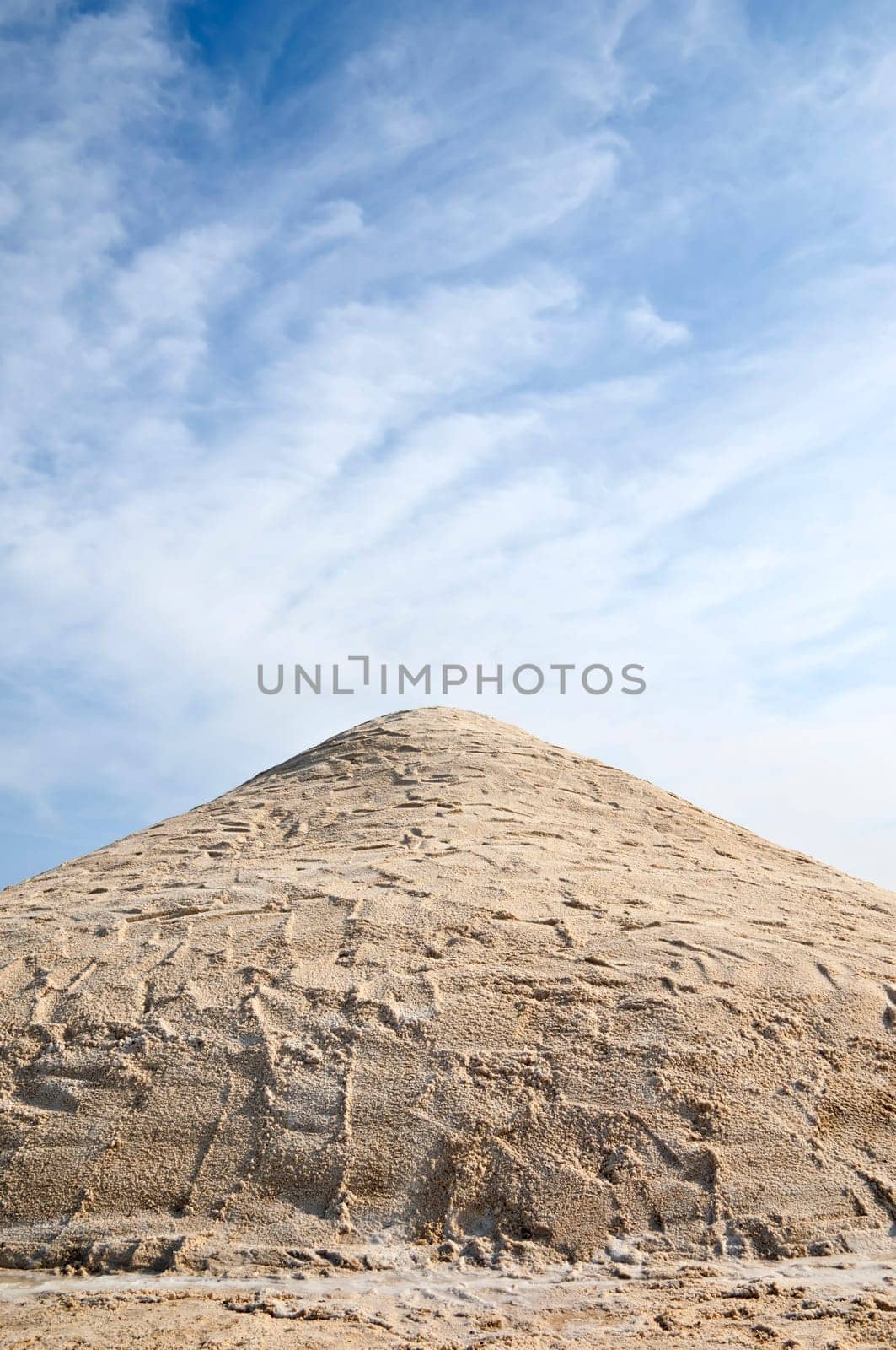Huge pile of salt in Castro Marim, Algarve, Portugal