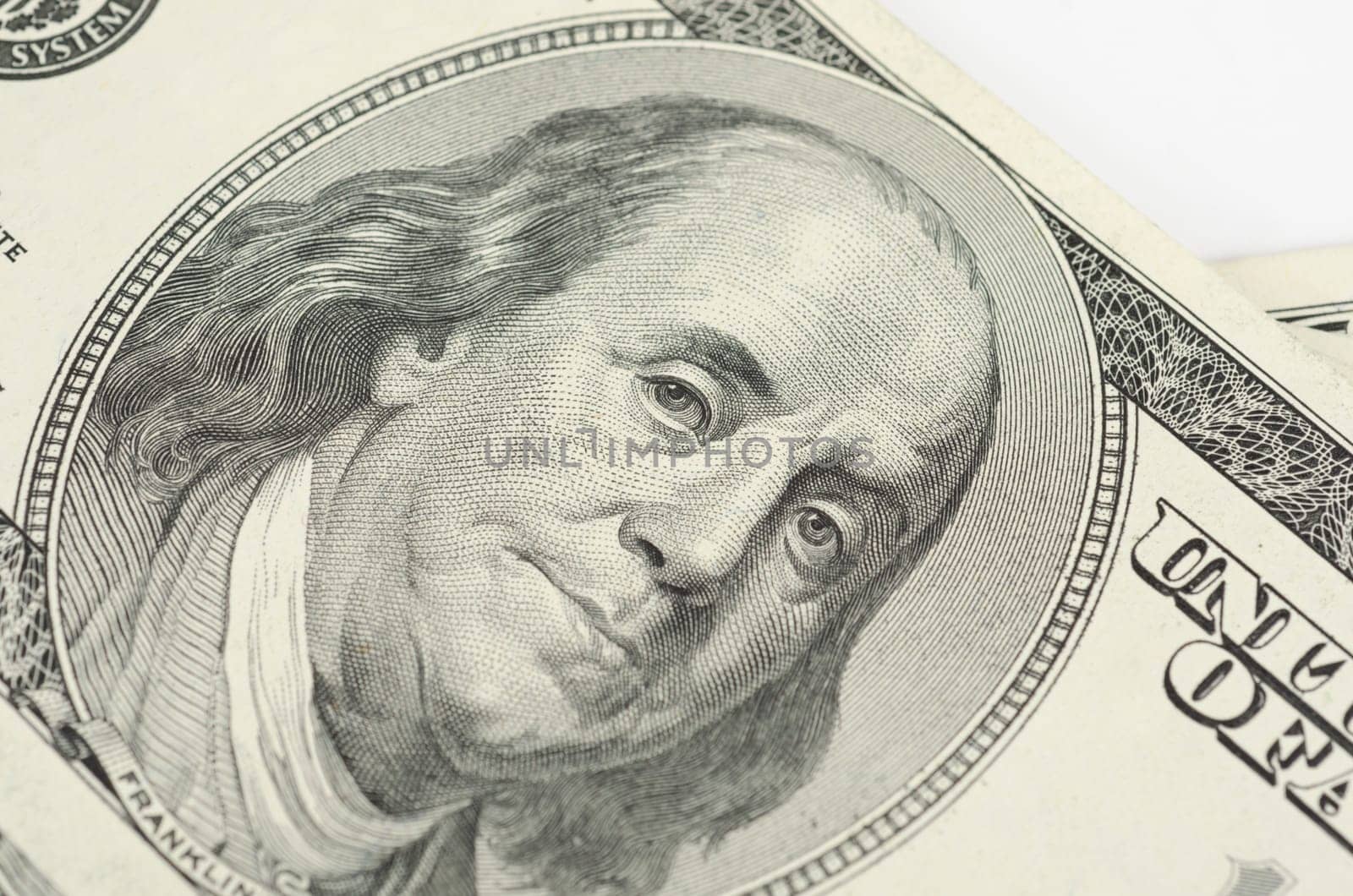 Close up view of pack dollar banknotes