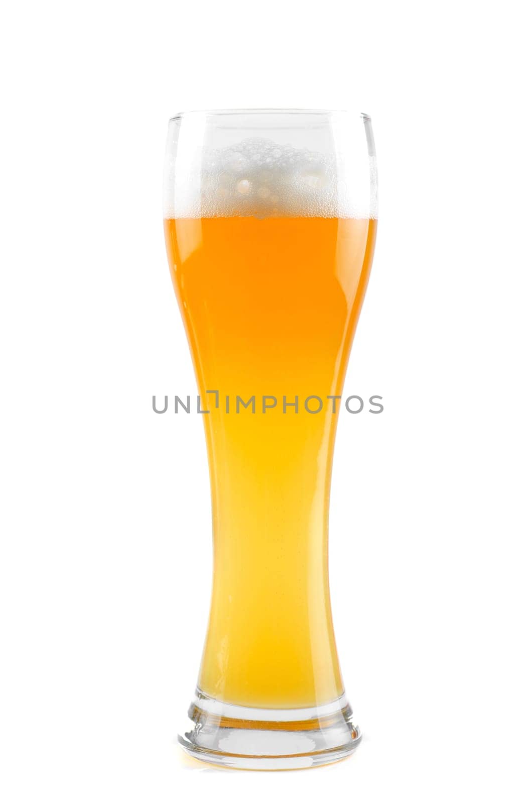 Glass of beer isolated on a white background