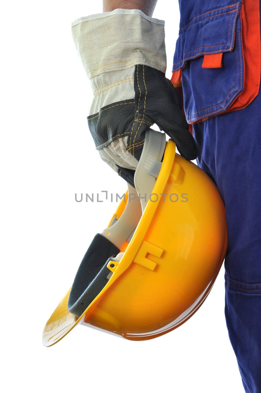 construction worker isolated on white background