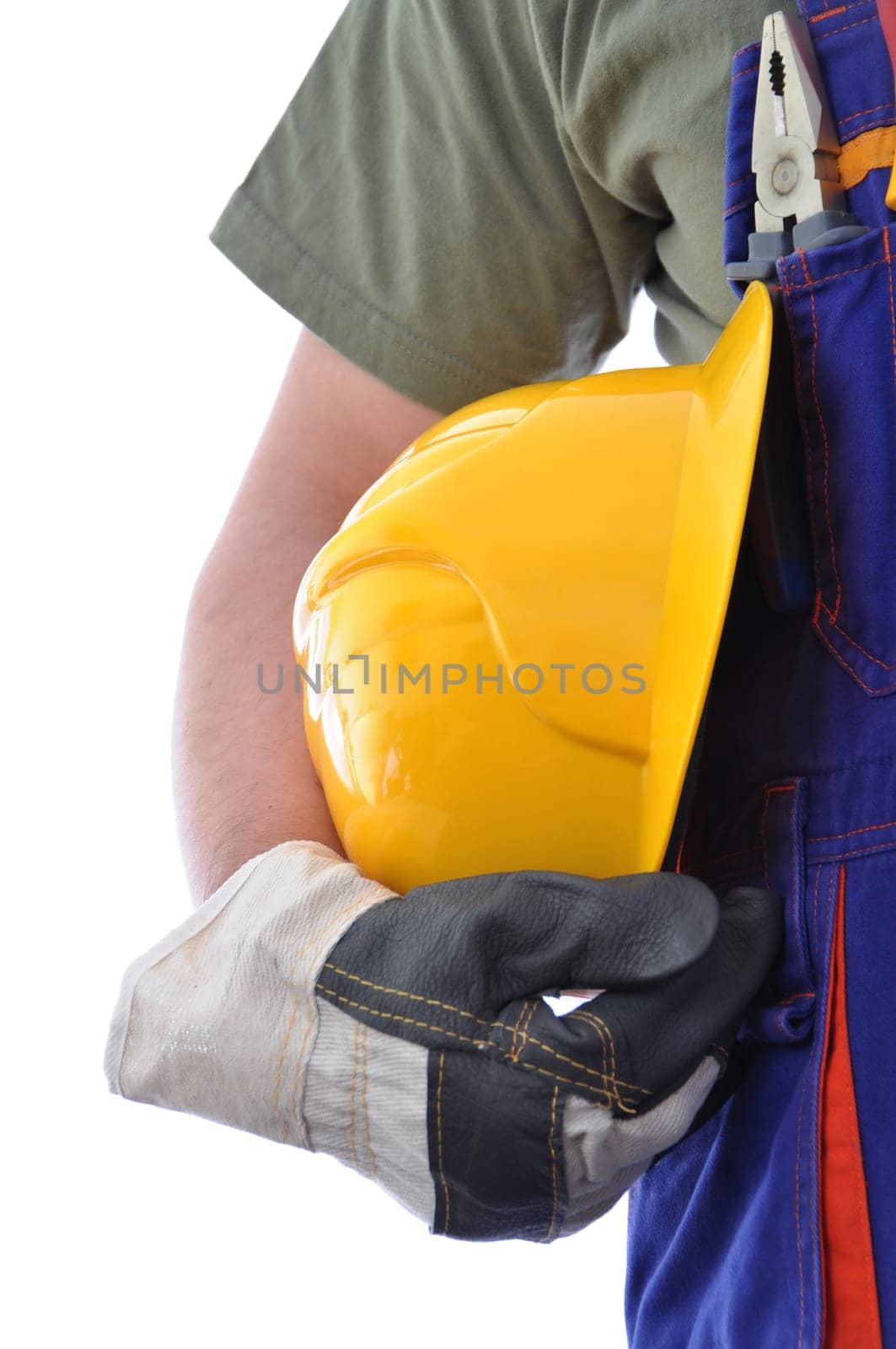 construction worker isolated on white background