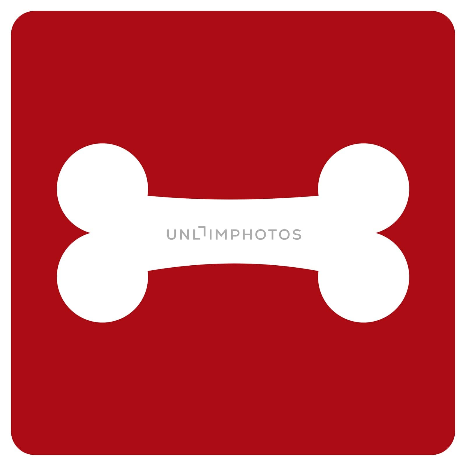 white bone on red background vector