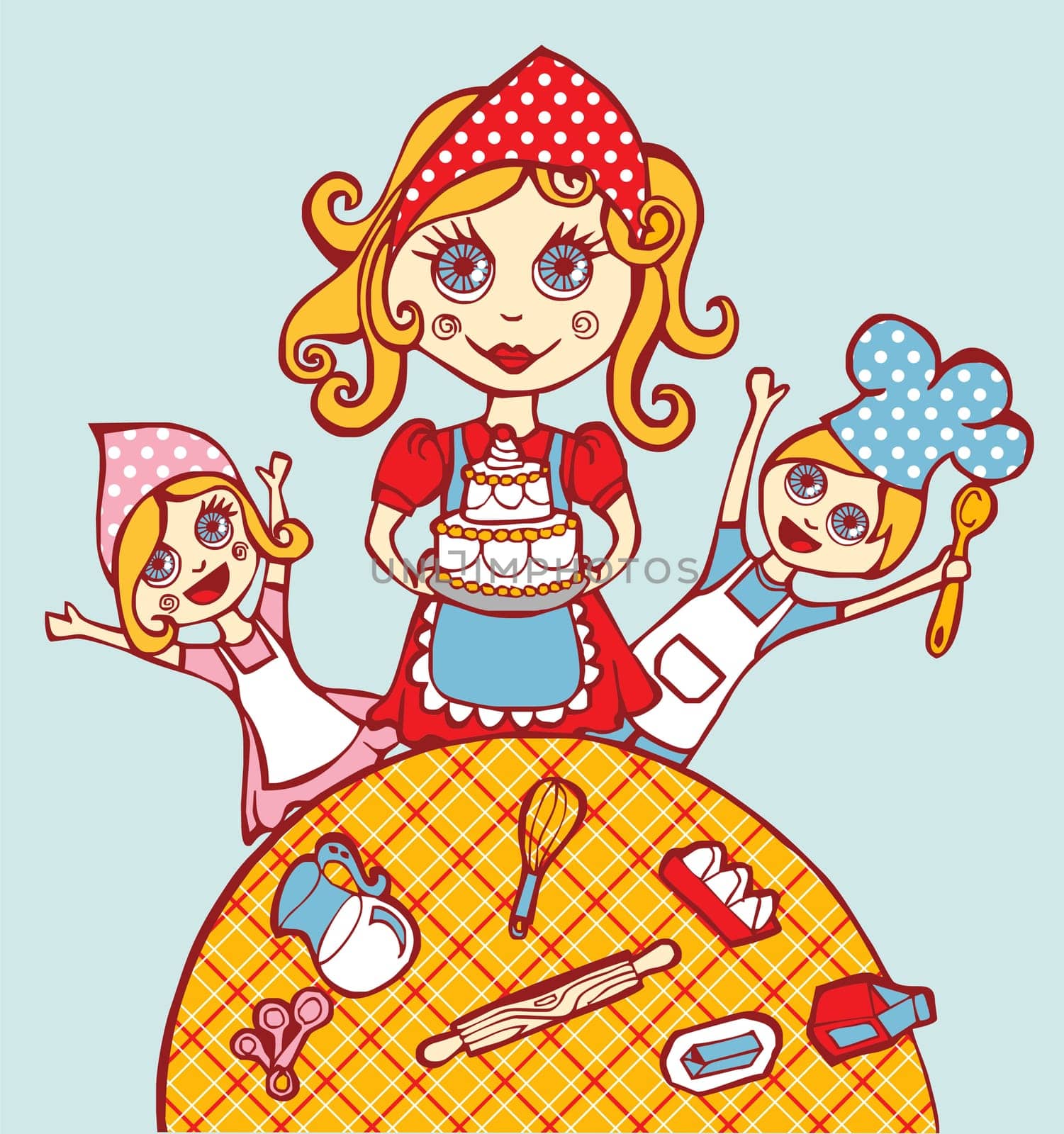 Mother and children sharing the art of cooking at home.