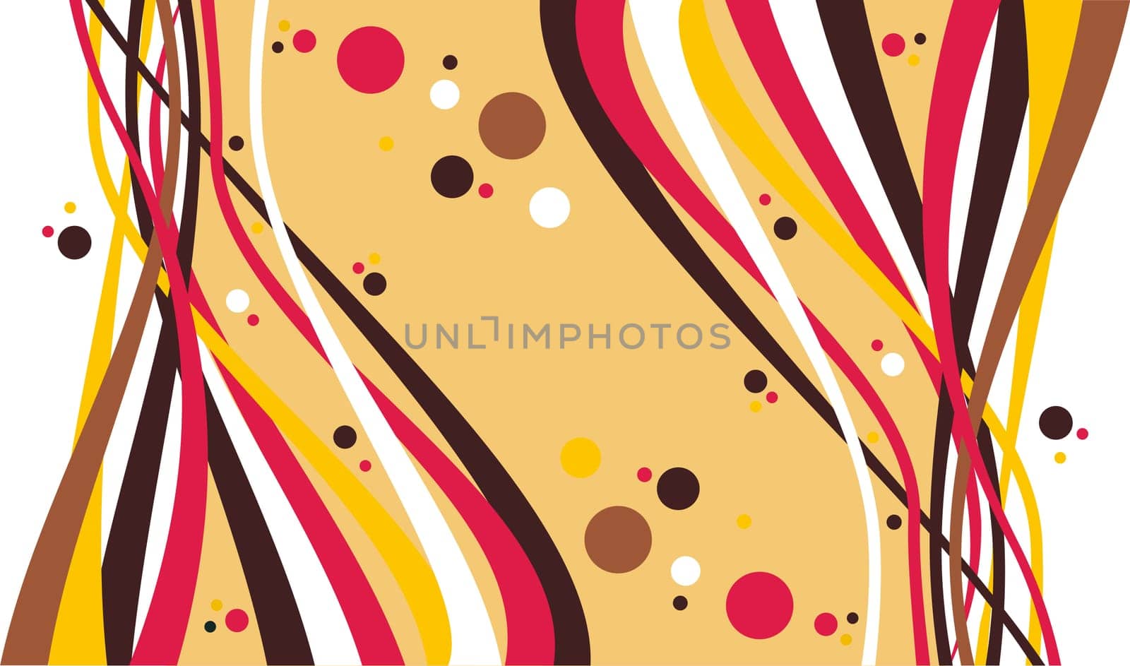 Colorful waving lines and bubbles background. Vector illustration also available.