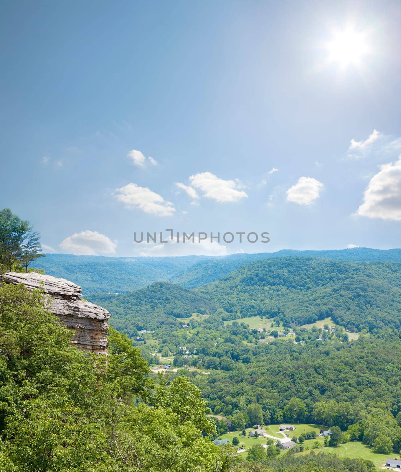 High point view of countryside of Central Kentucky