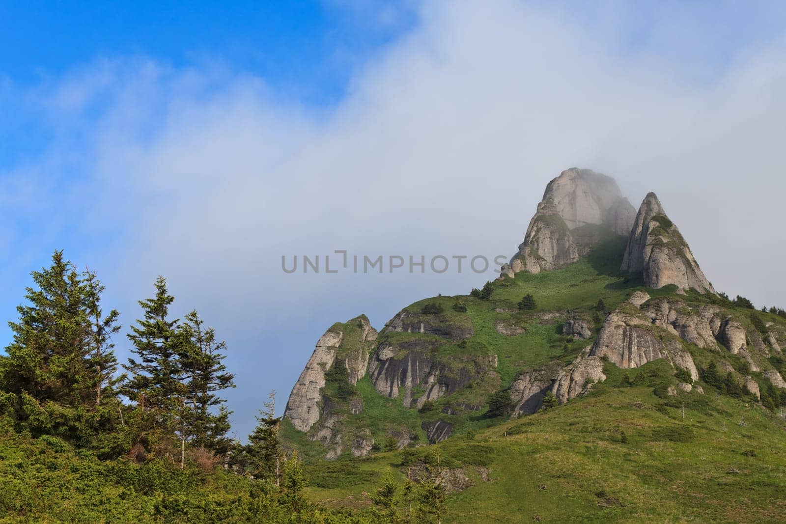 mountain top in spring, Ciucas Mountains, Romania