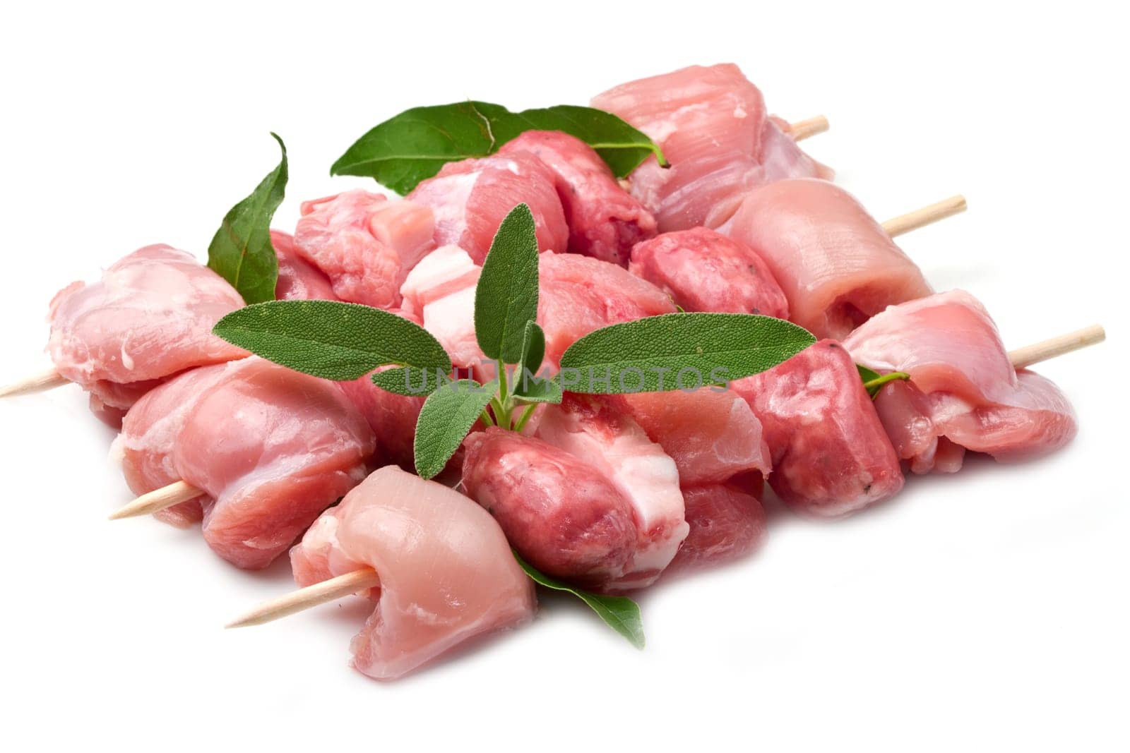chicken kebab  isolated on white background