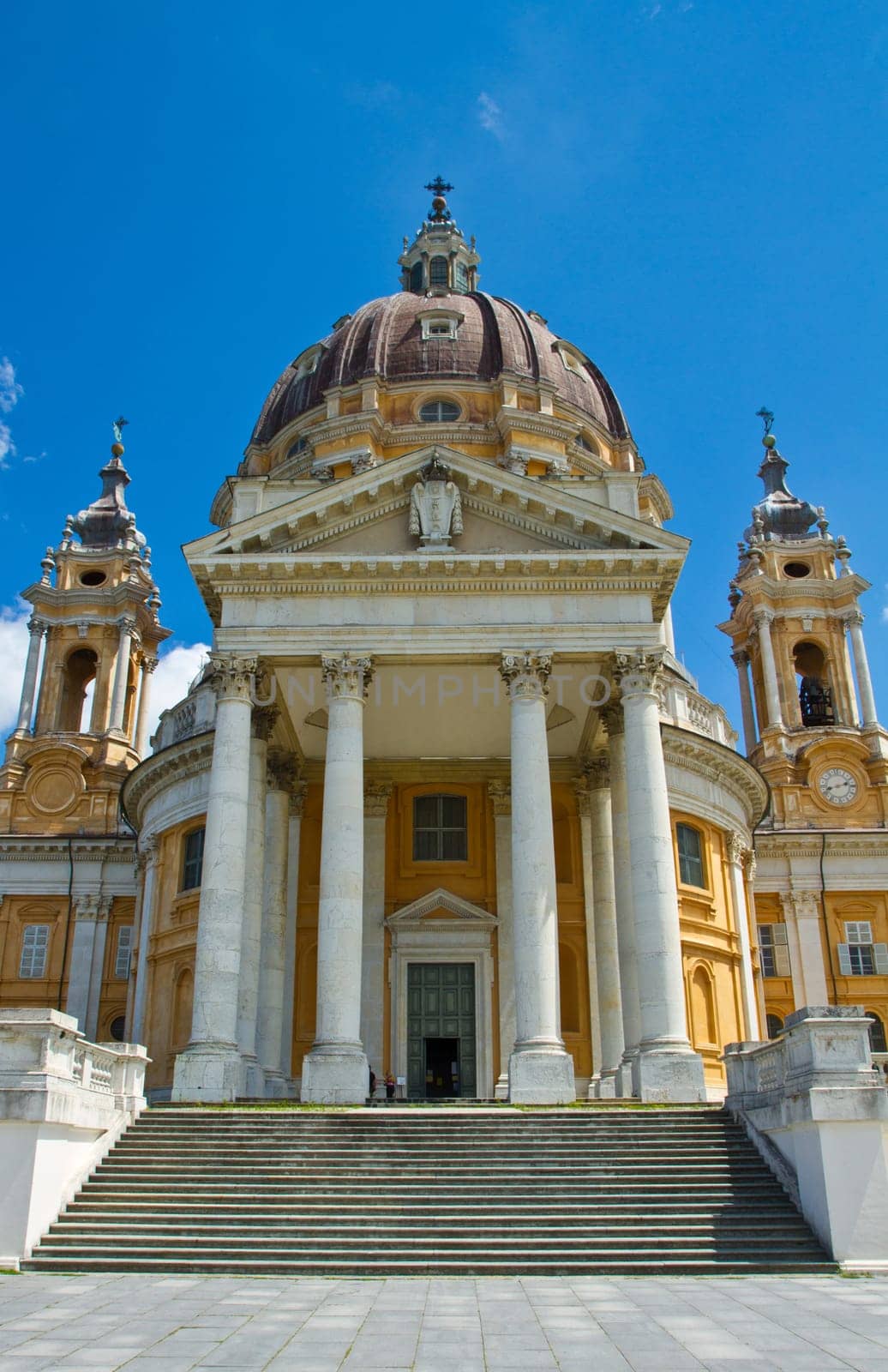 The baroque Basilica di Superga church on the Turin hill, Italy