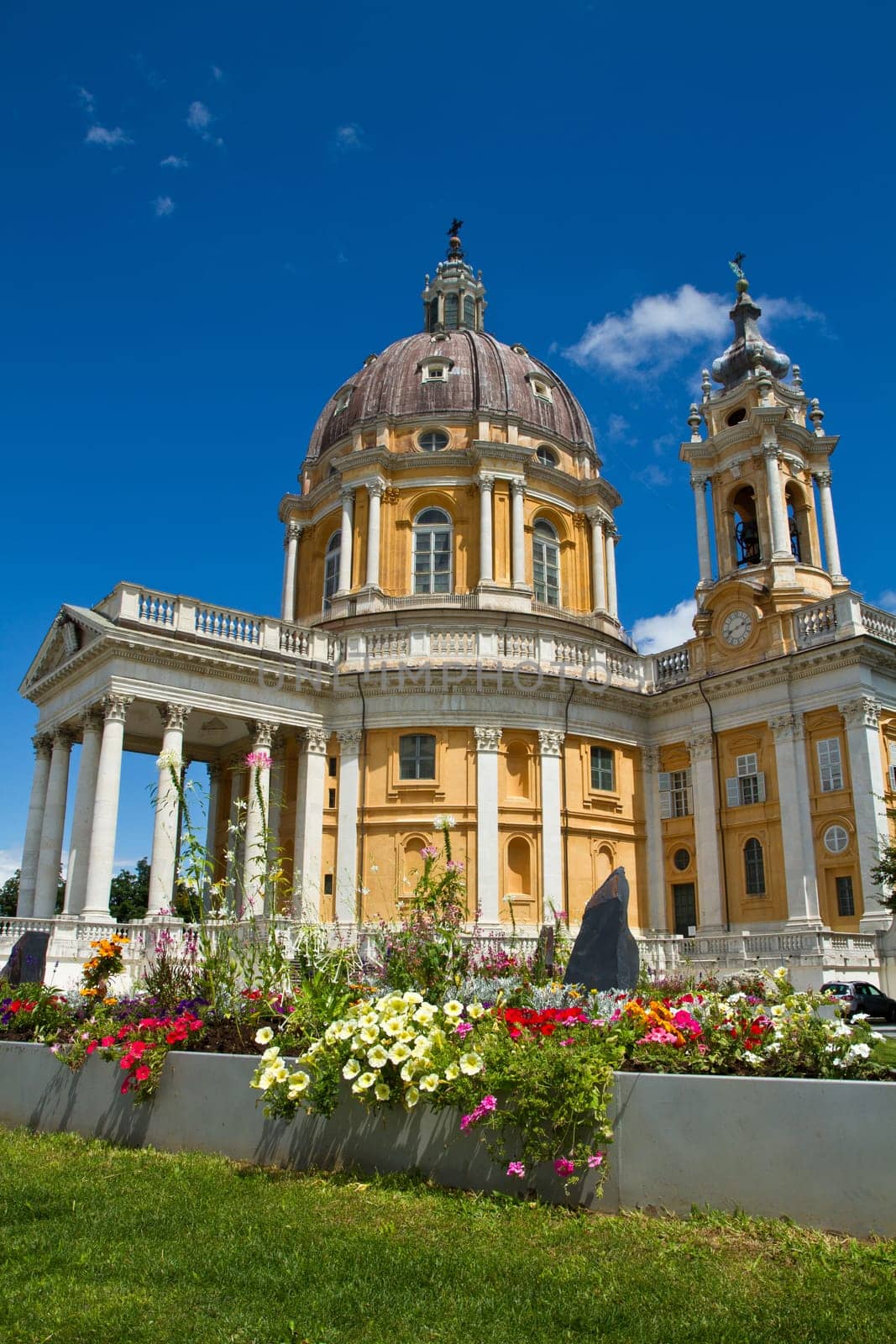 The baroque Basilica di Superga church on the Turin hill, Italy