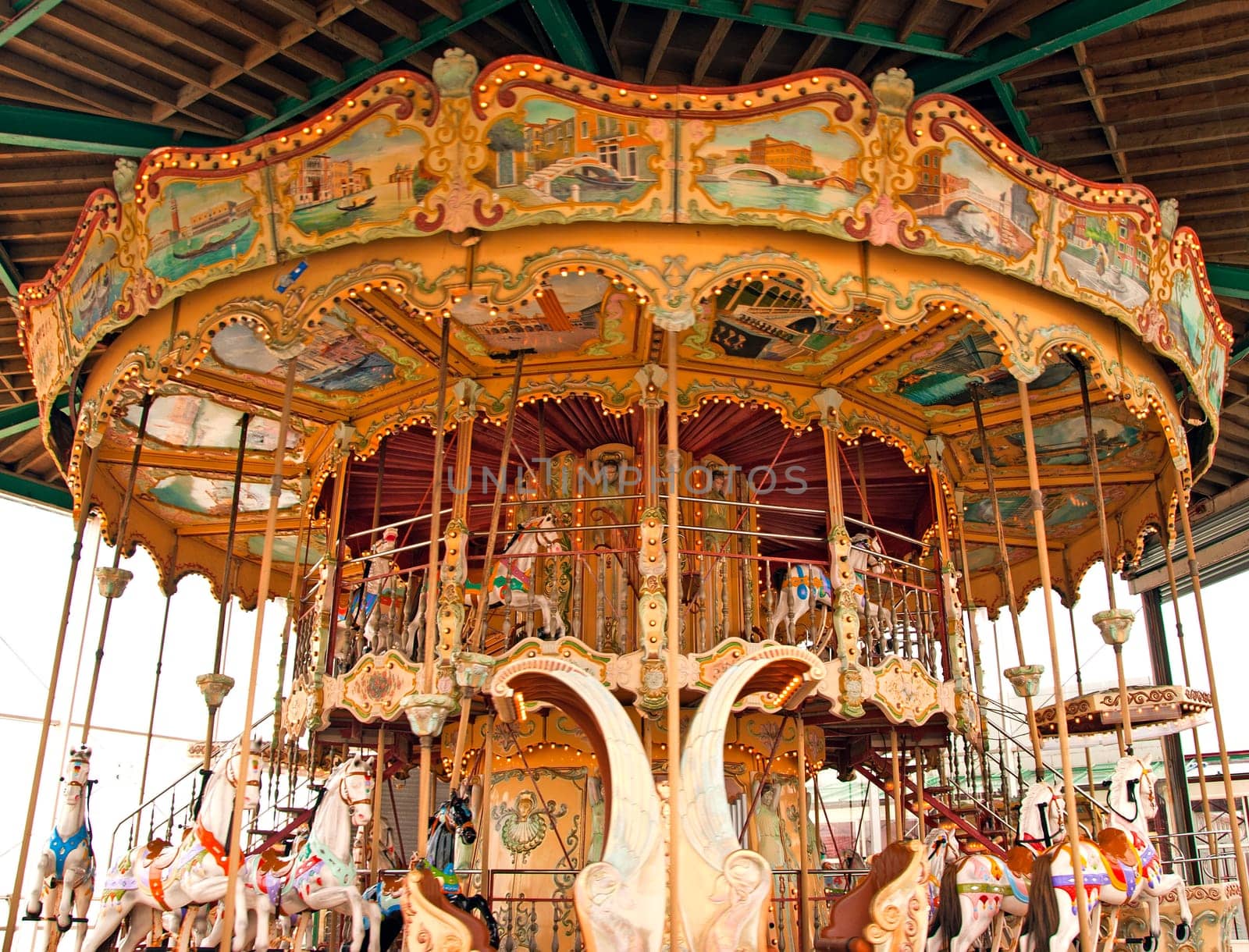 A Fairground Carousel at an English Seaside Resort