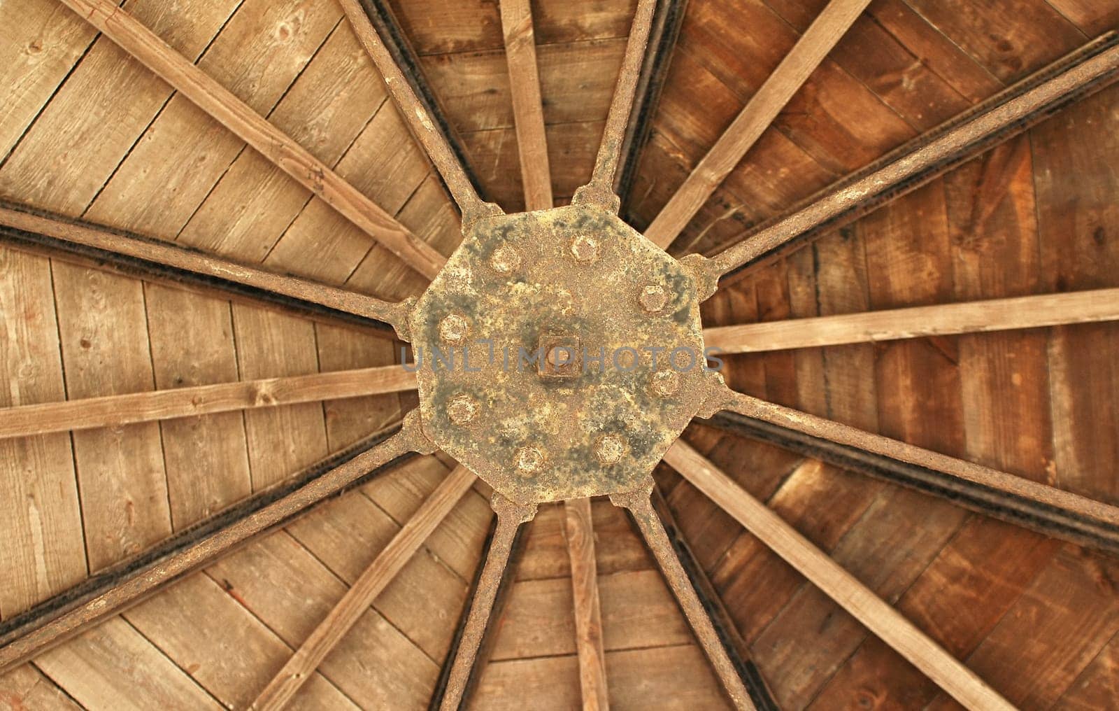 roof timber abstract from a wood cabin interior