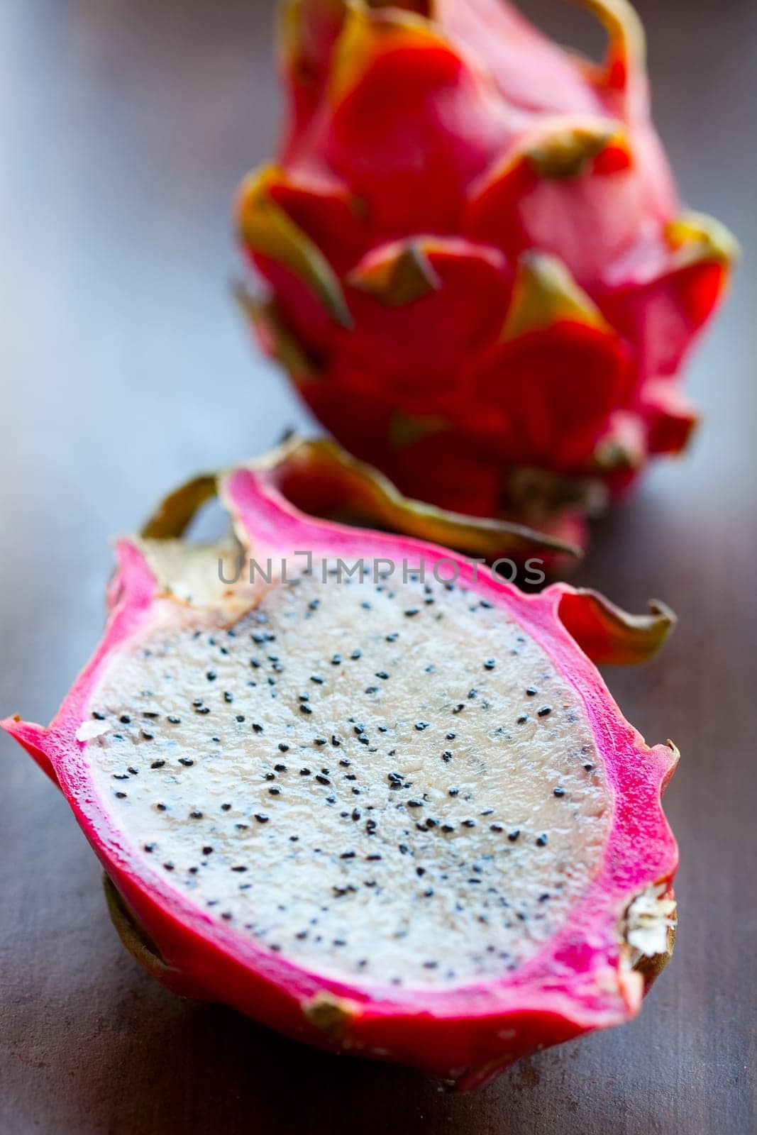 Fresh, delicious pitahaya, dragon fruit. Studio shot.