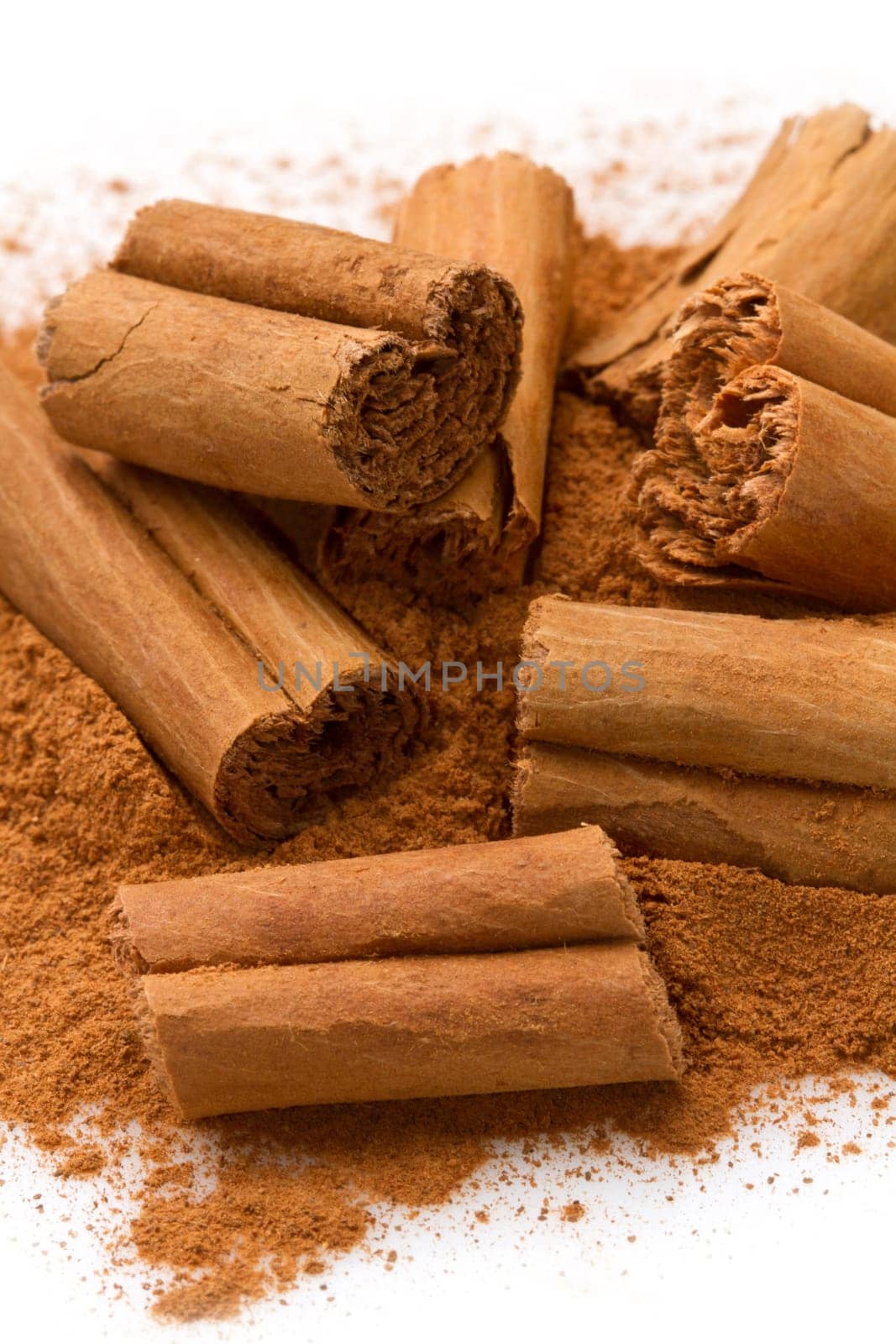 aromatic cinnamon sticks close up