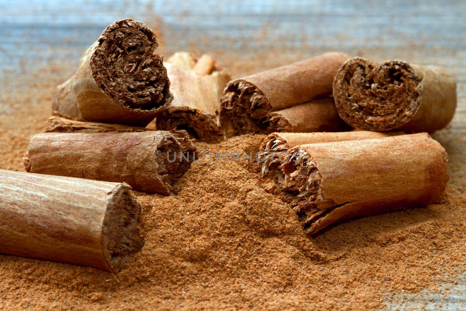 aromatic cinnamon sticks close up