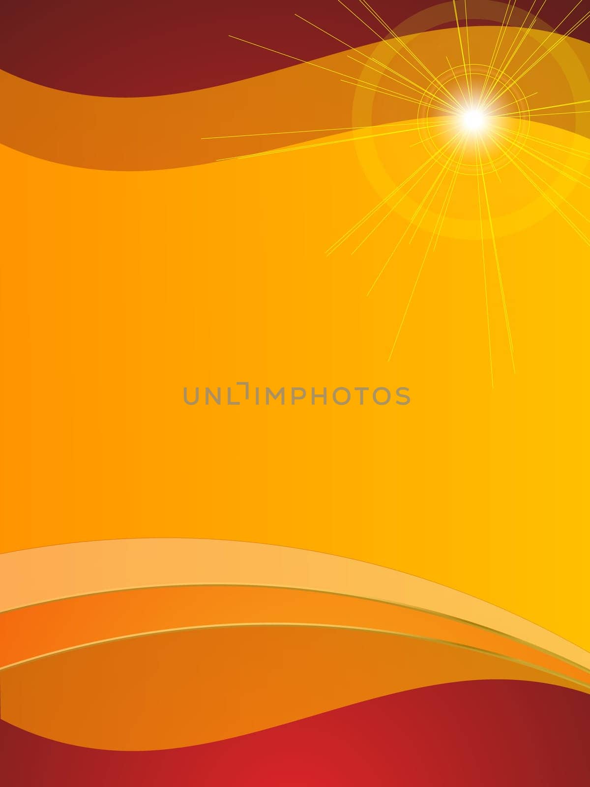 Red Orange Sun Background Stationery Graphic
