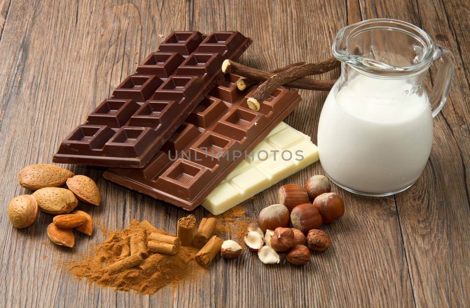 different kind of chocolate with ingredients
