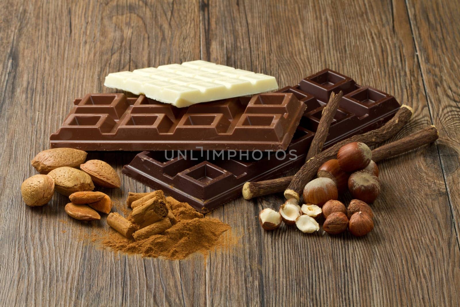 different kind of chocolate with ingredients
