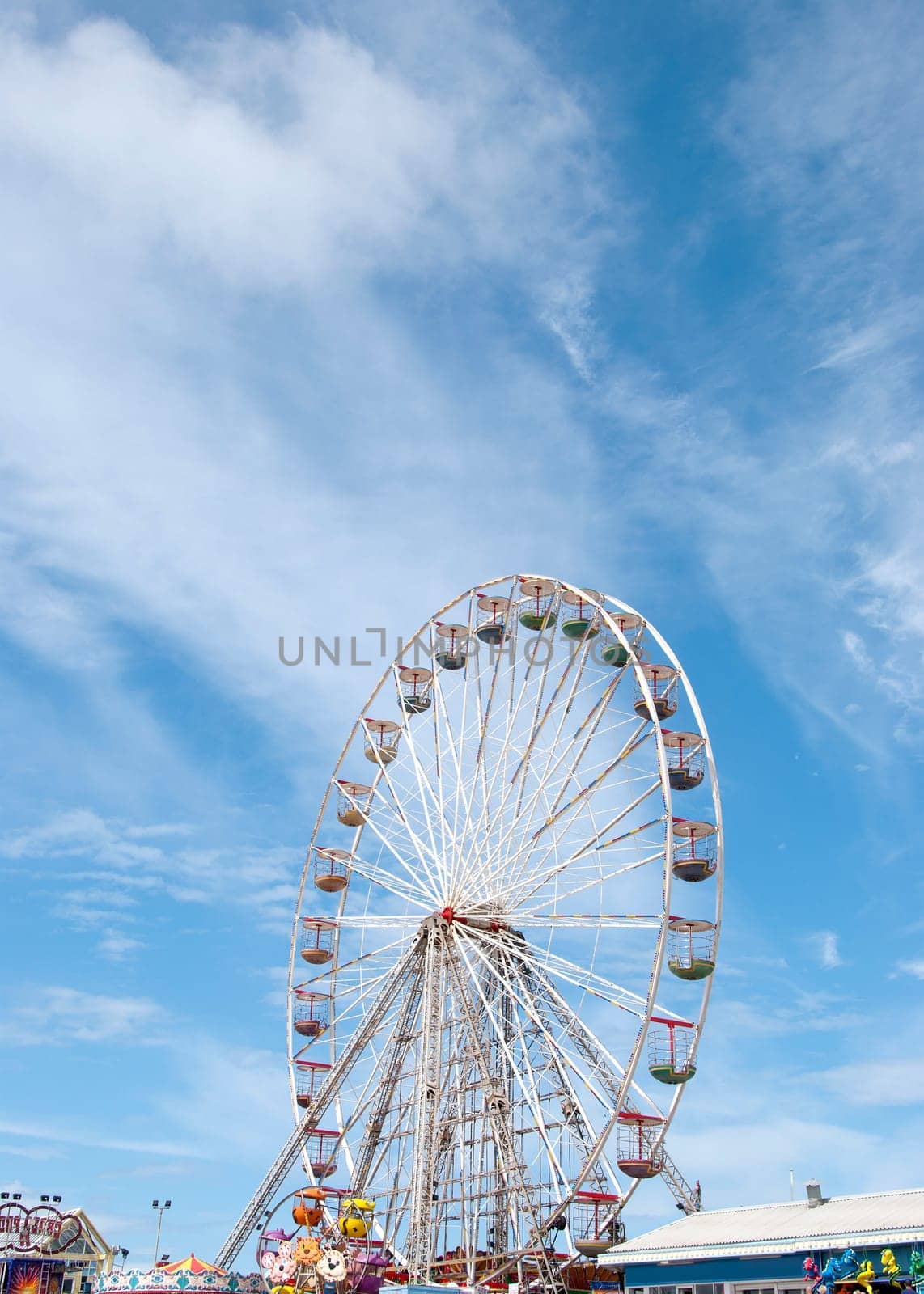 Ferris Wheel on Central Pier Blackpool under a summer sky