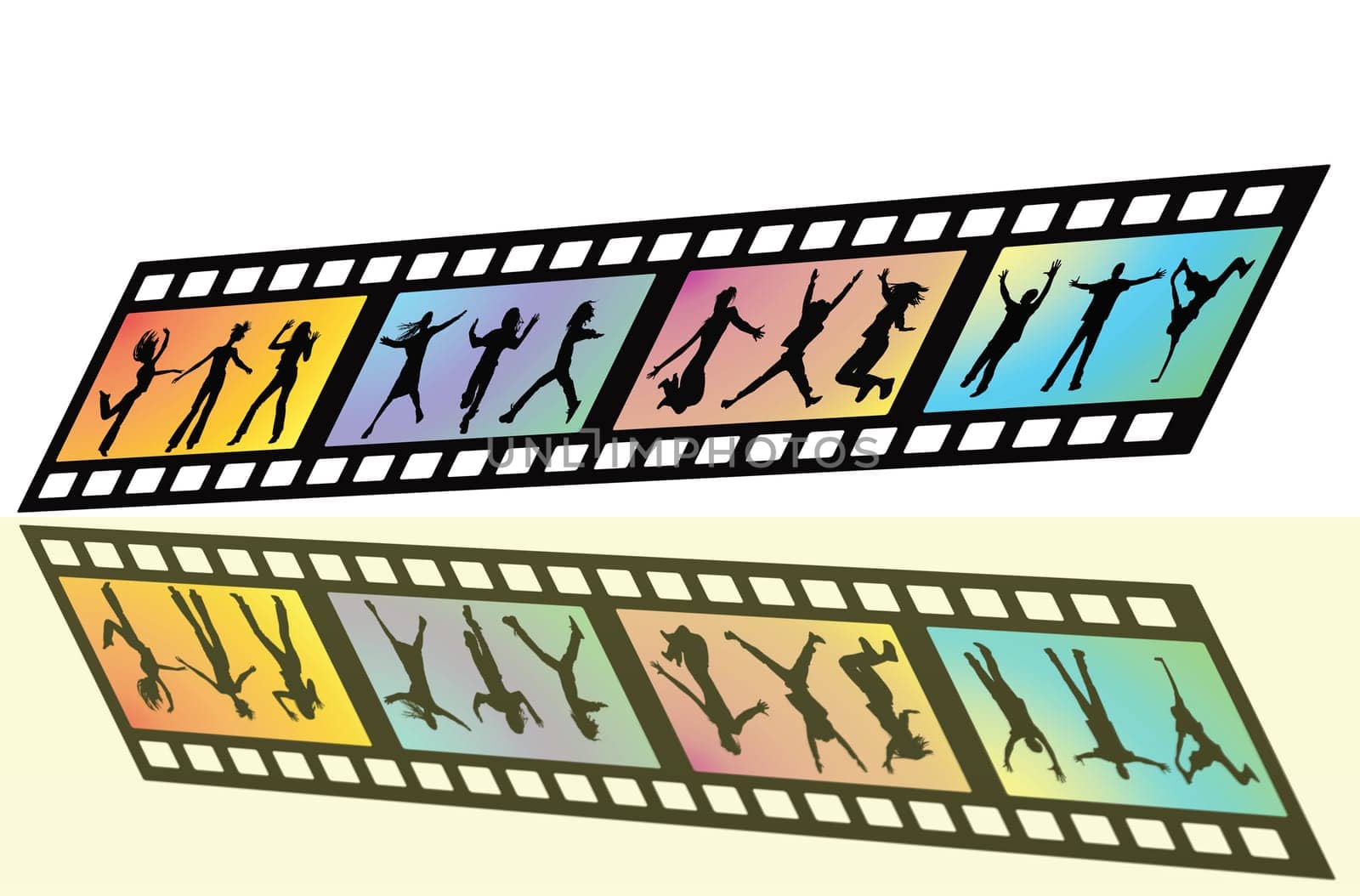 Filmstrip with young people