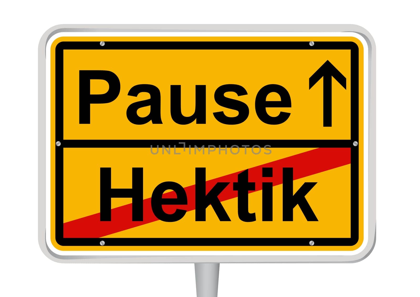 Town sign Pause/Hektik
