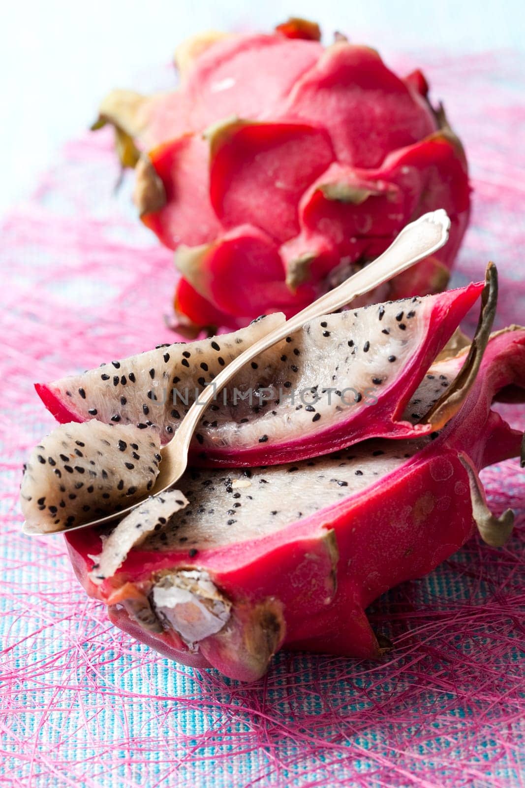Fresh, delicious pitahaya, dragon fruit. Studio shot.