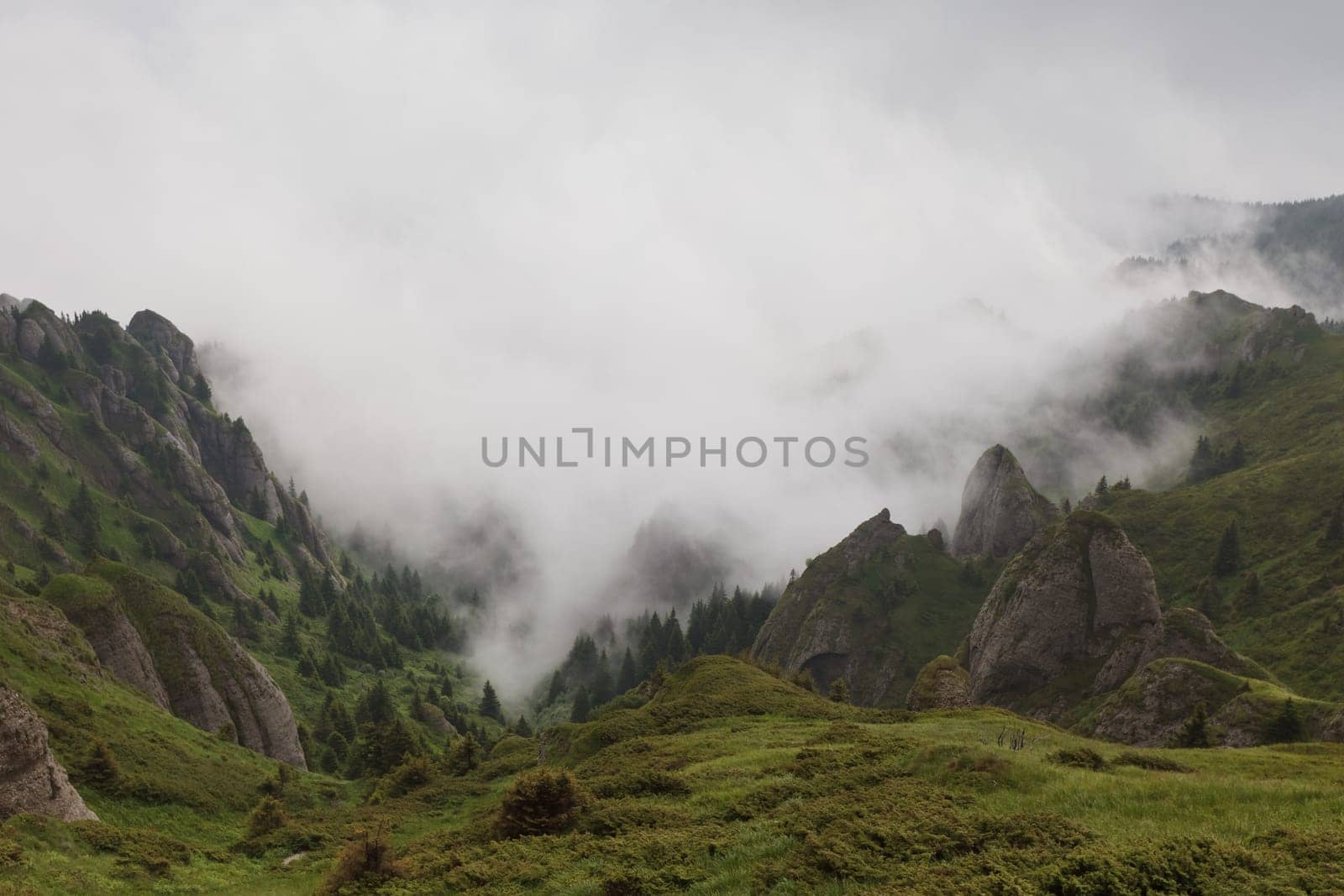 mountains and clouds in Ciucas Mountains, Romania