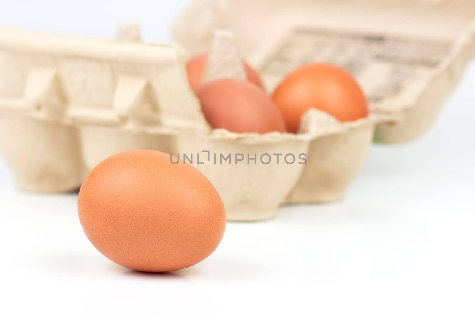 Chicken eggs on a white background