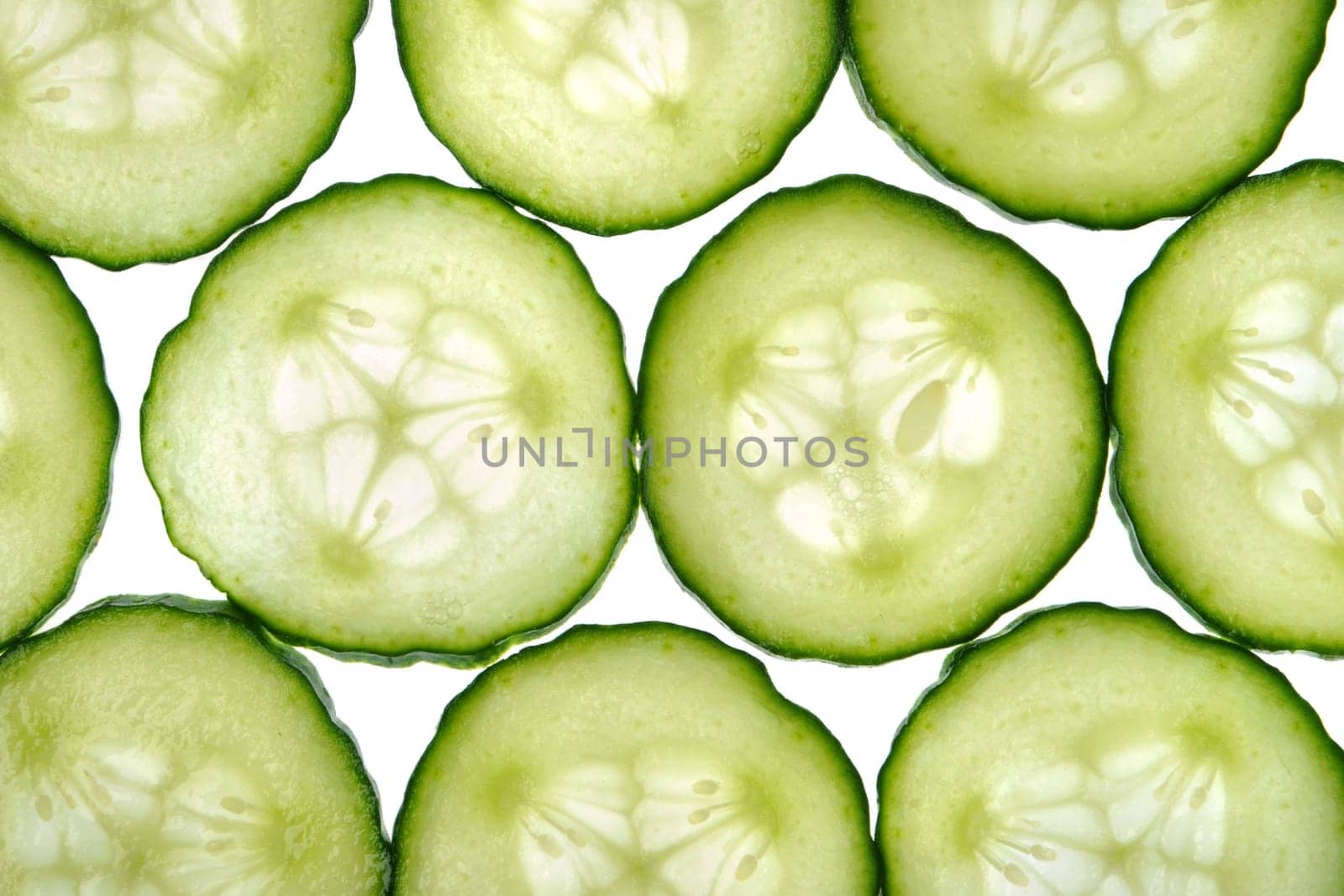 Sliced cucumber on isolated a white background
