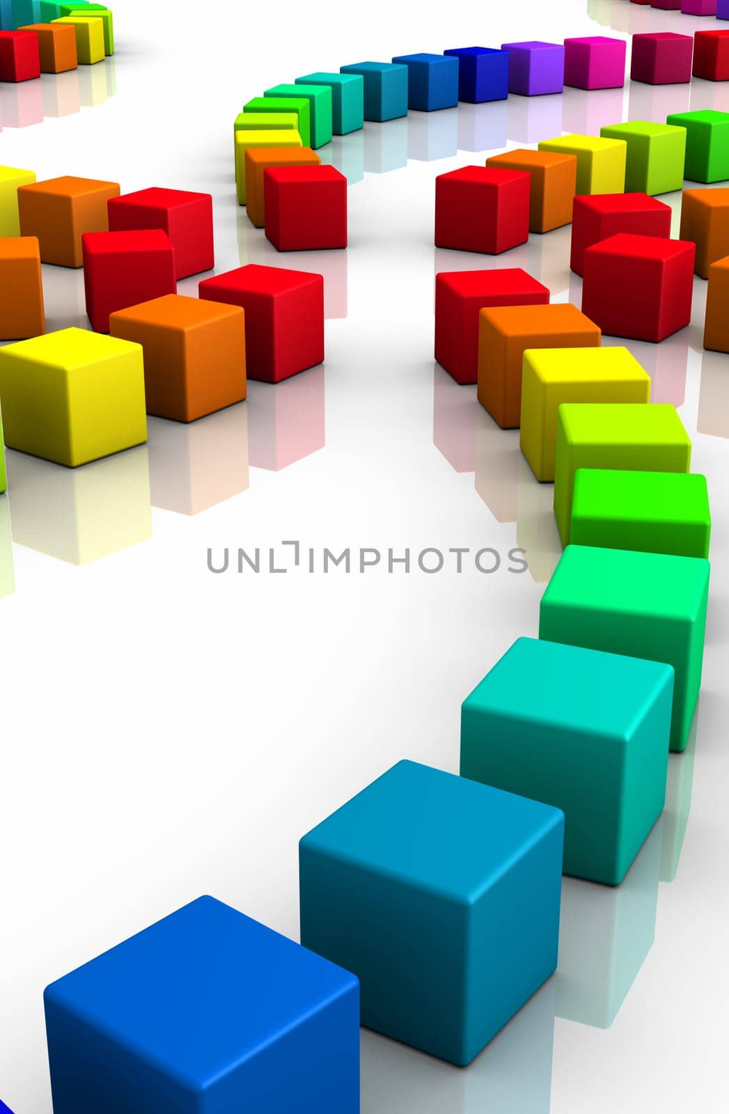 3D Cube - Rainbow Swirl 03