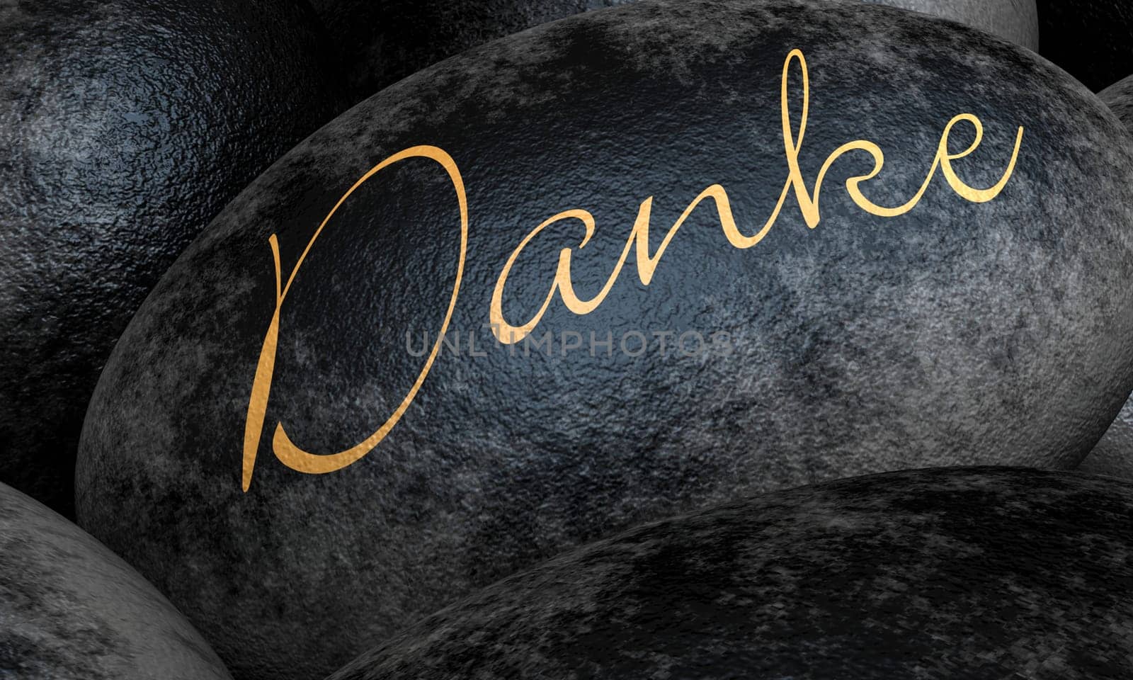 Black Stones with Text - Thank You