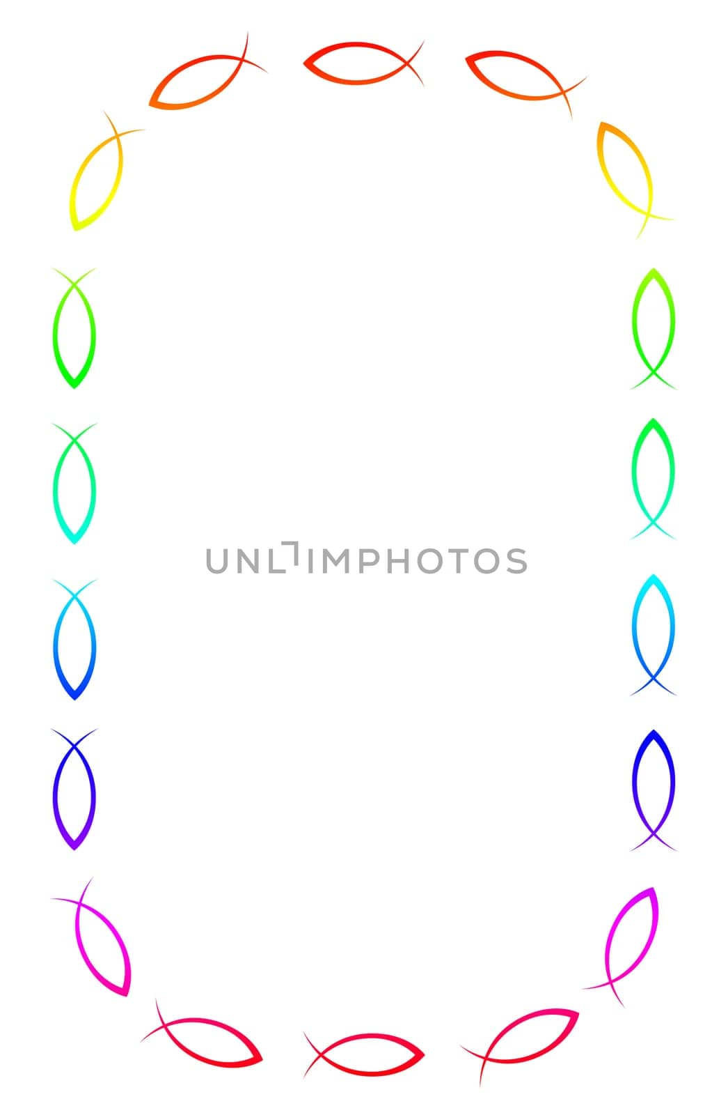 Colorful Ichthys Frame - Vertical DIN A4