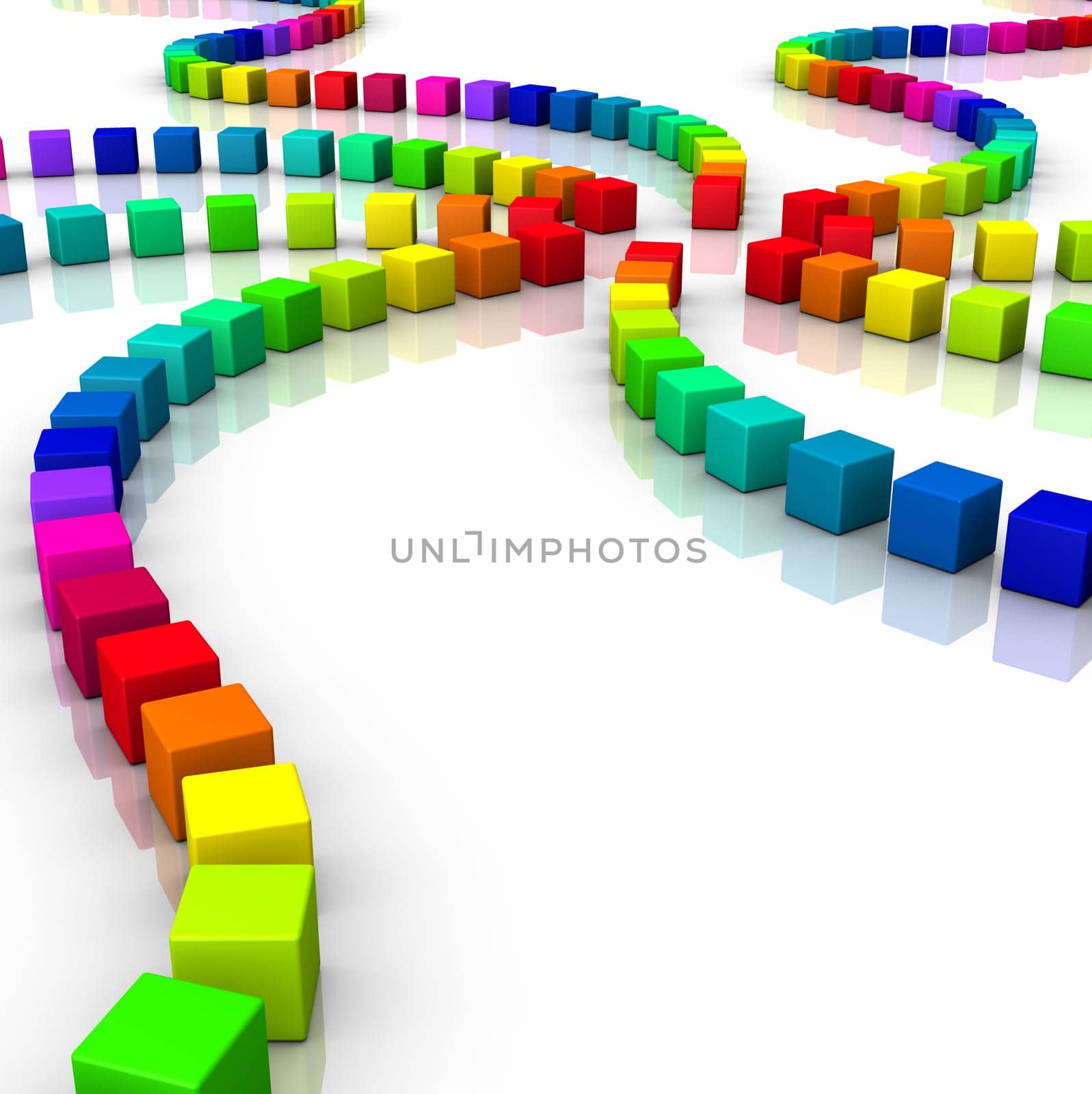 Dice color play on white ground