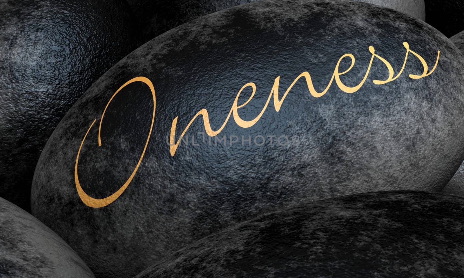 Black Stones with Text - Oneness