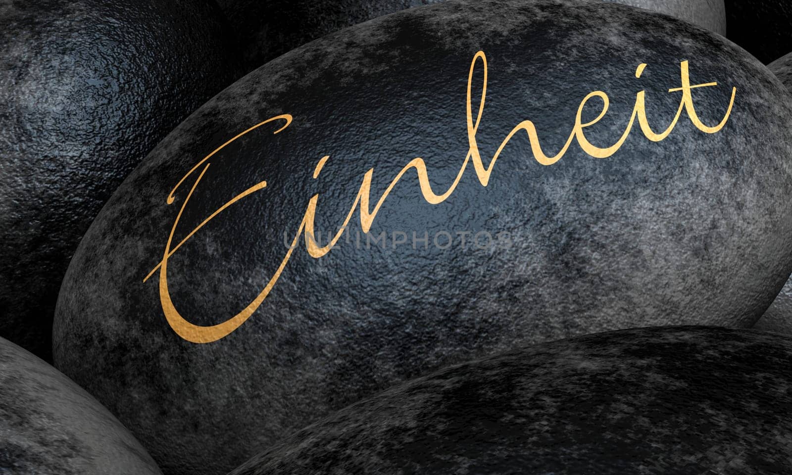 Black Stones with Text - Unity