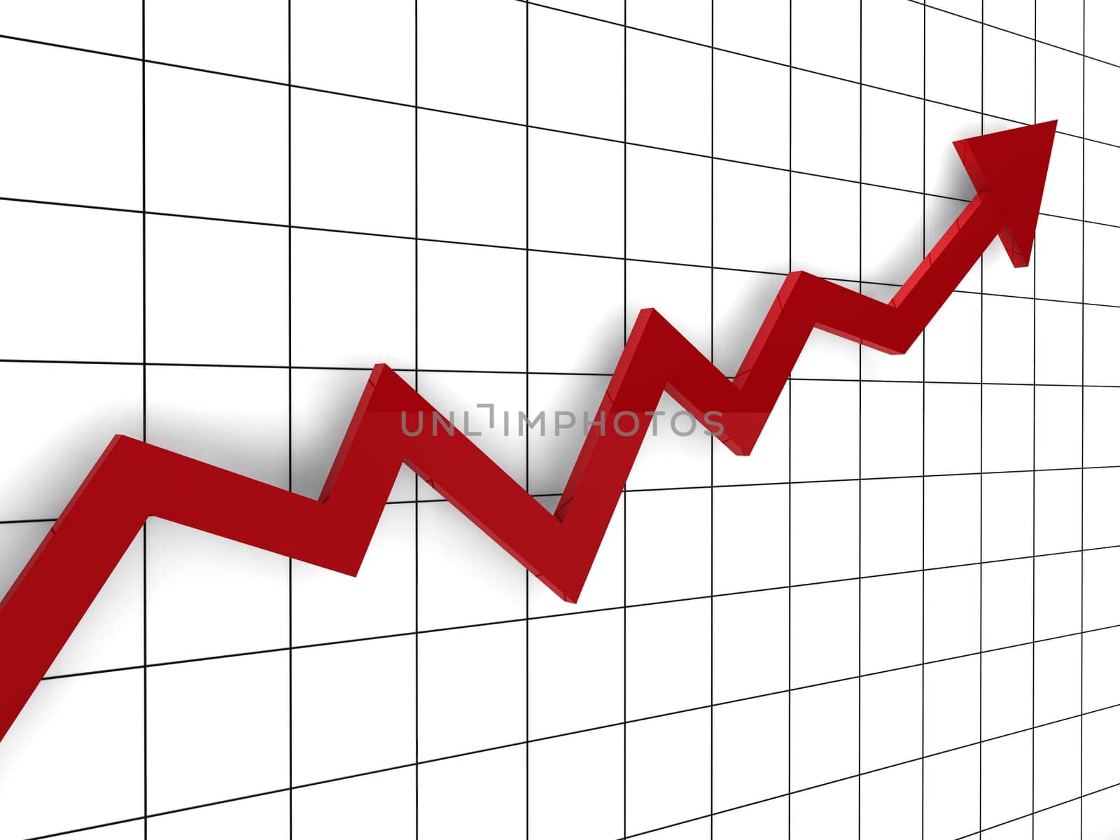 3d, graph, arrow, red, success, finance, diagram