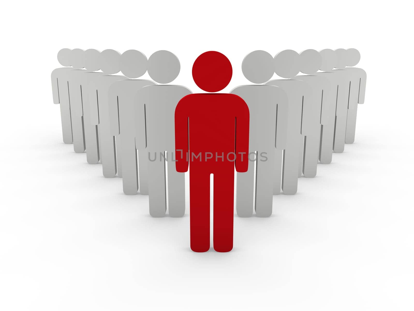 3d team leader boss company red teamwork