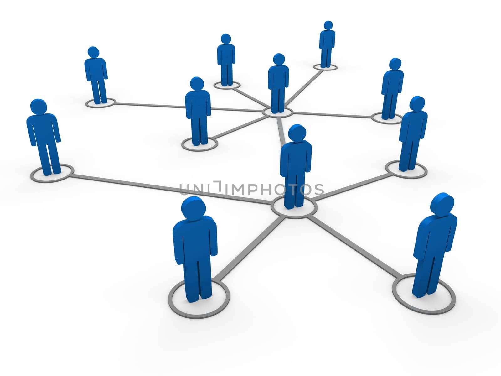 3d blue social network community men team
